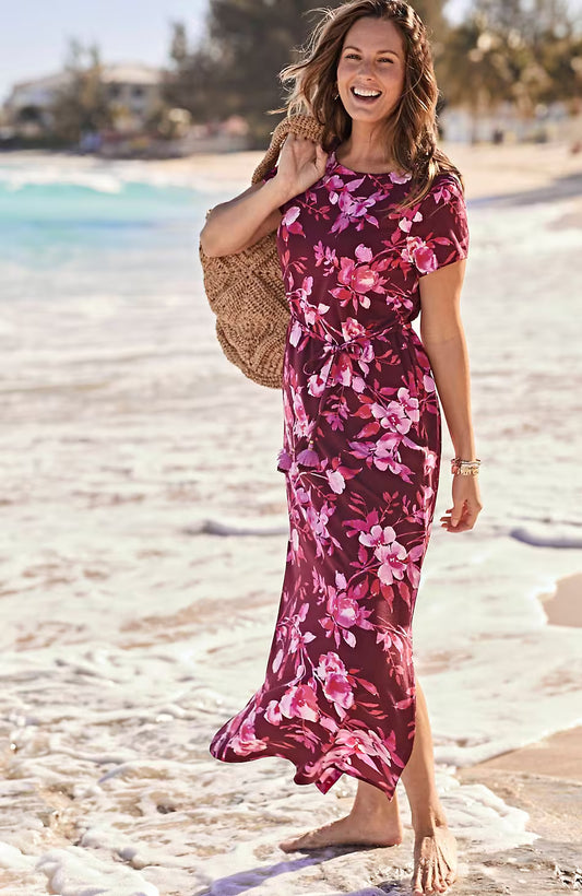 Cap-Sleeve Maxi Dress