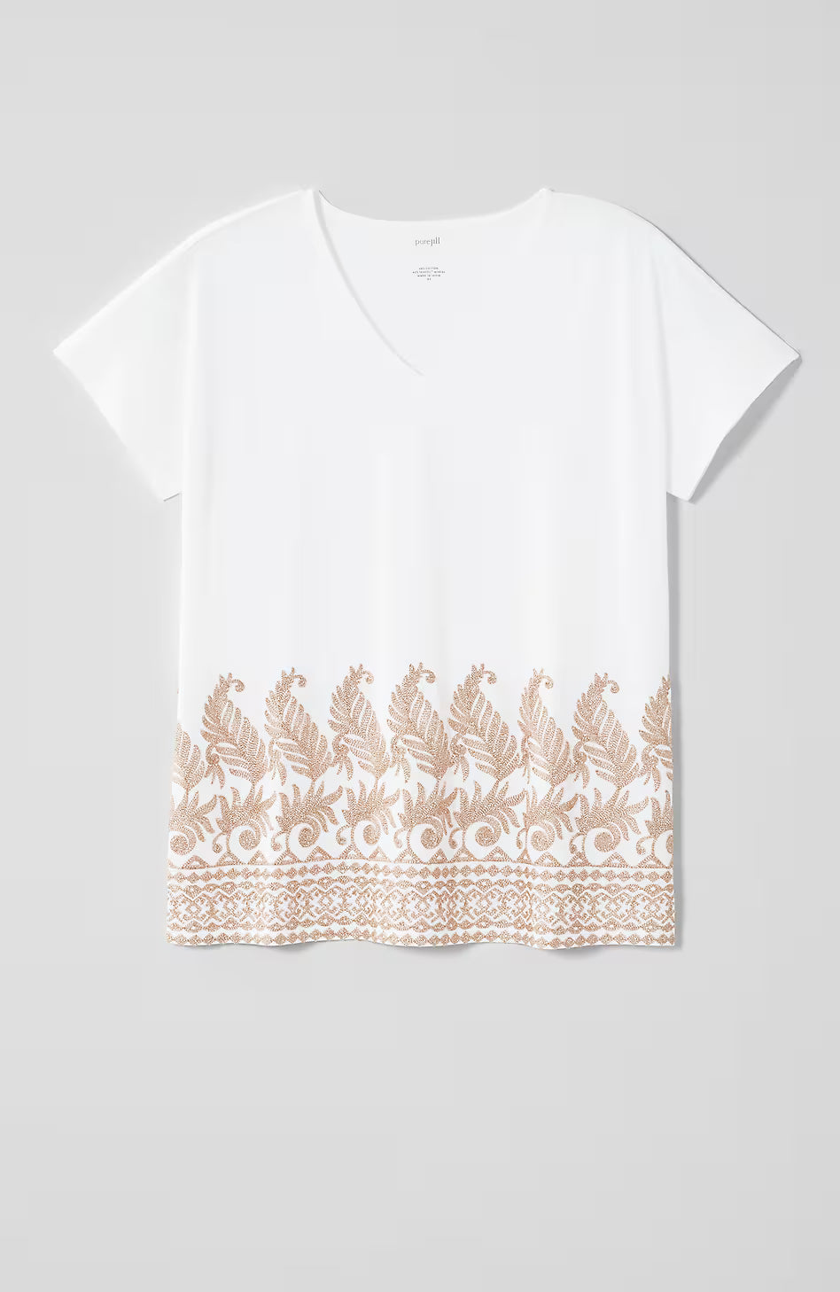 Pure Jill Metallic-Embroidered Top