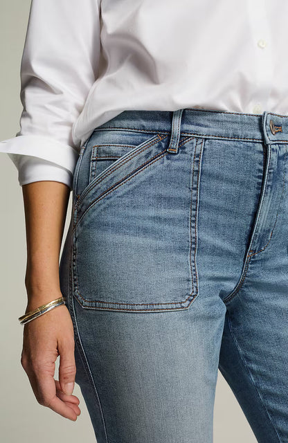 Curvy-Fit Patch-Pocket Jeans