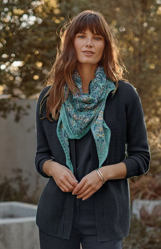 Ribbed Open-Front Cardi