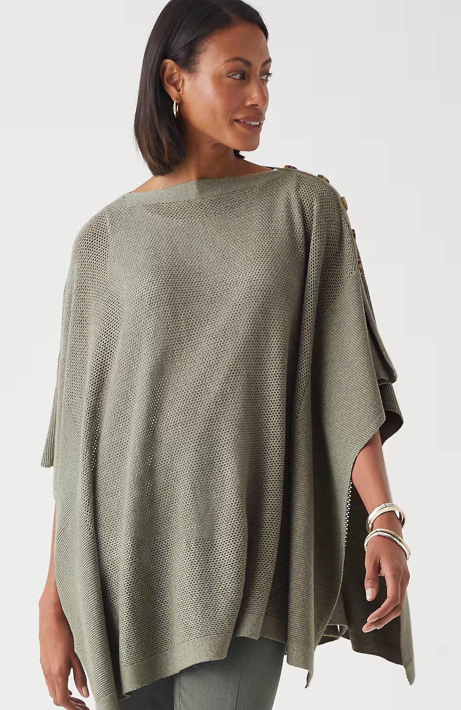 Rib-Knit Two-Way Poncho