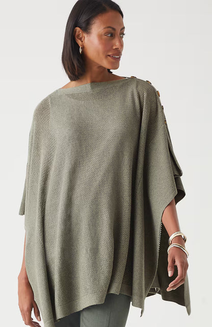 Rib-Knit Two-Way Poncho