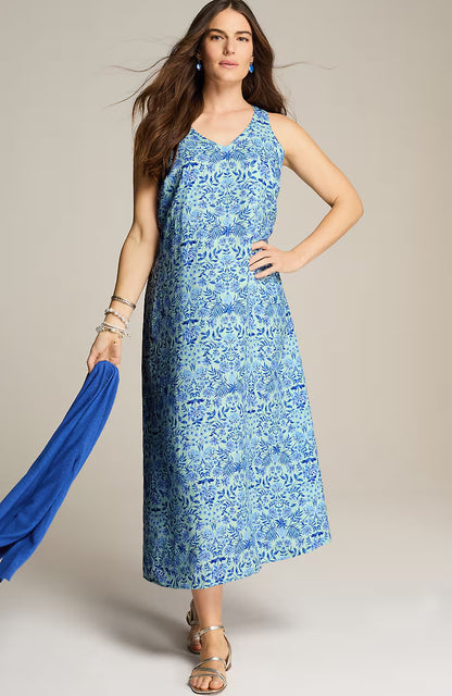 Sleeveless V-Neck Maxi Dress