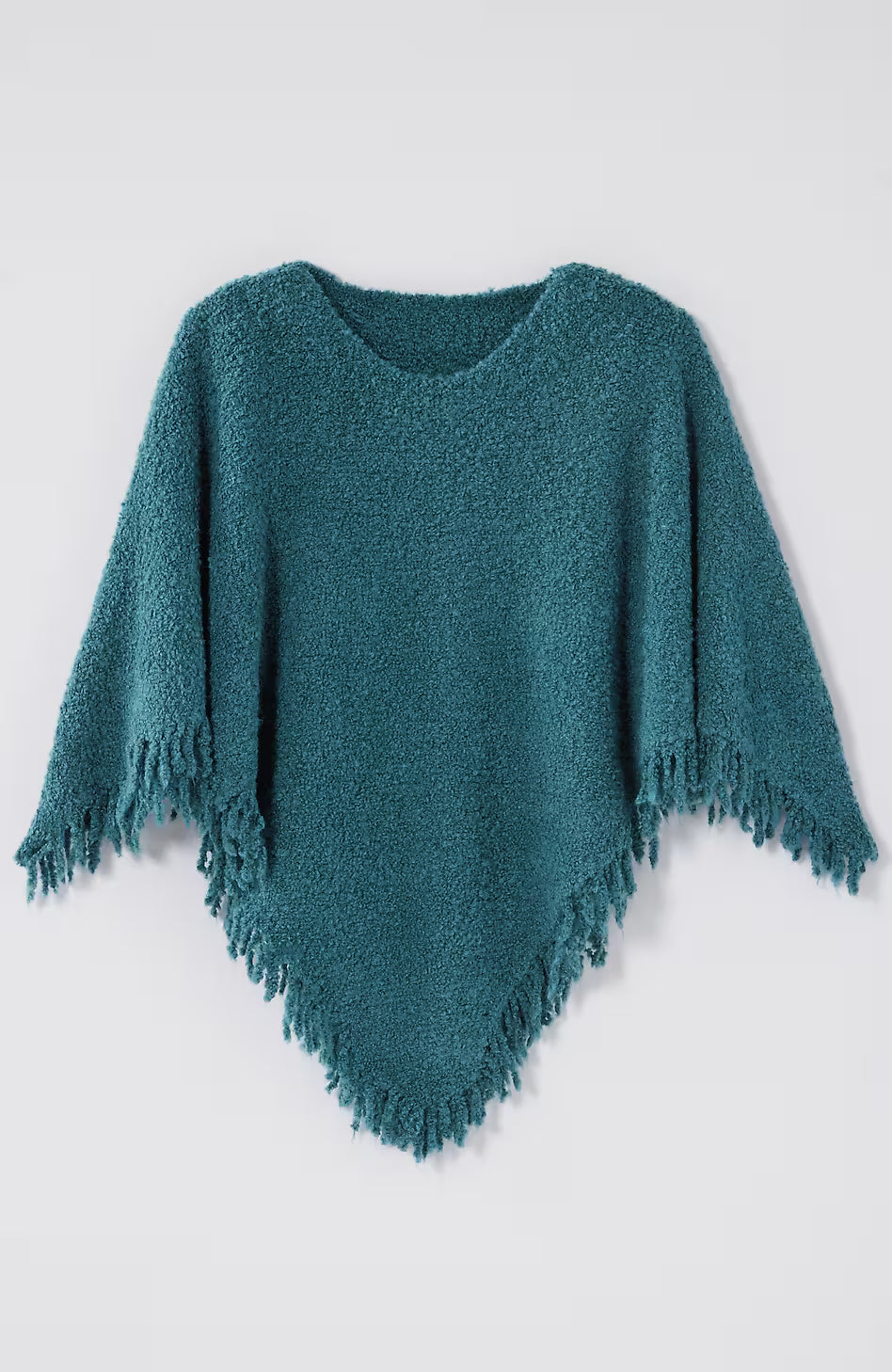 Italian Bouclé Asymmetric Poncho