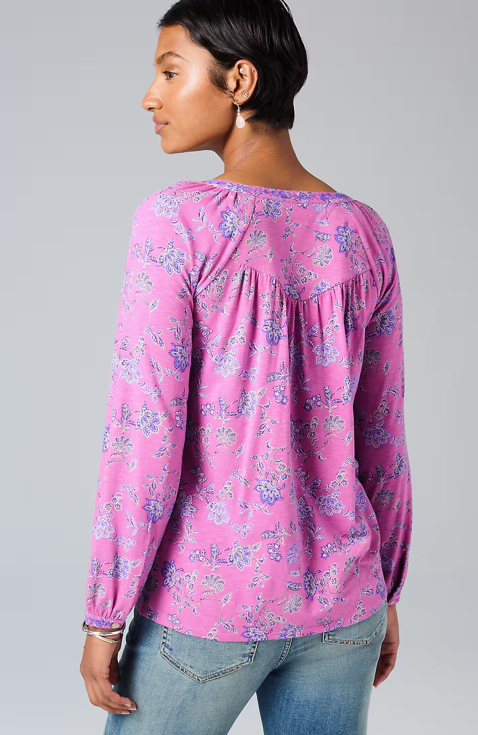 Jacobean-Printed & Embroidered Top