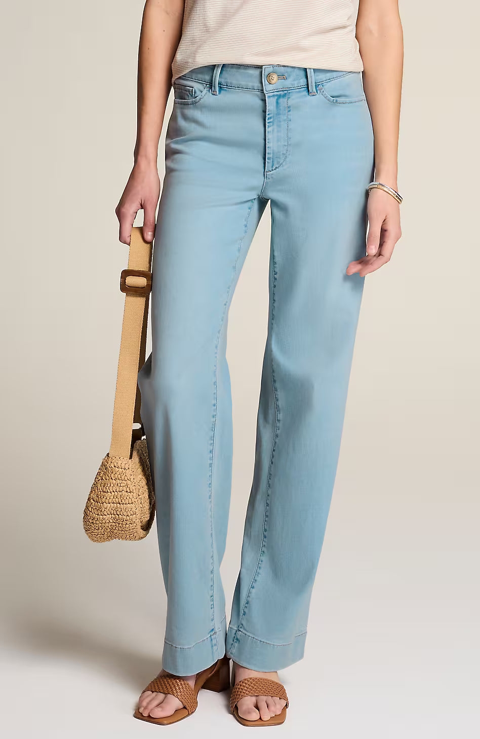 Lightweight Indigo Wide-Leg Jeans