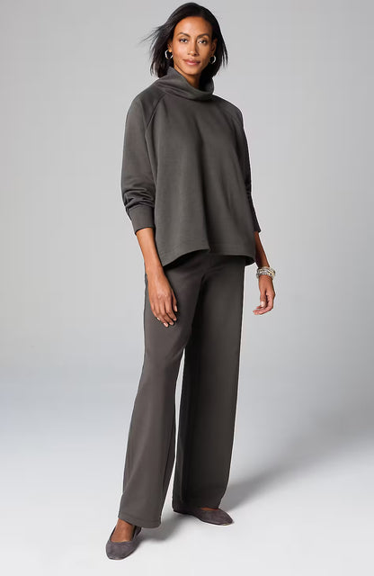 Pure Jill Fleece Stepped-Hem Top