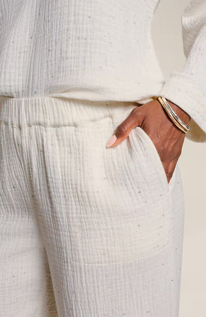 Pure Jill Textured Cotton-Gauze Pants