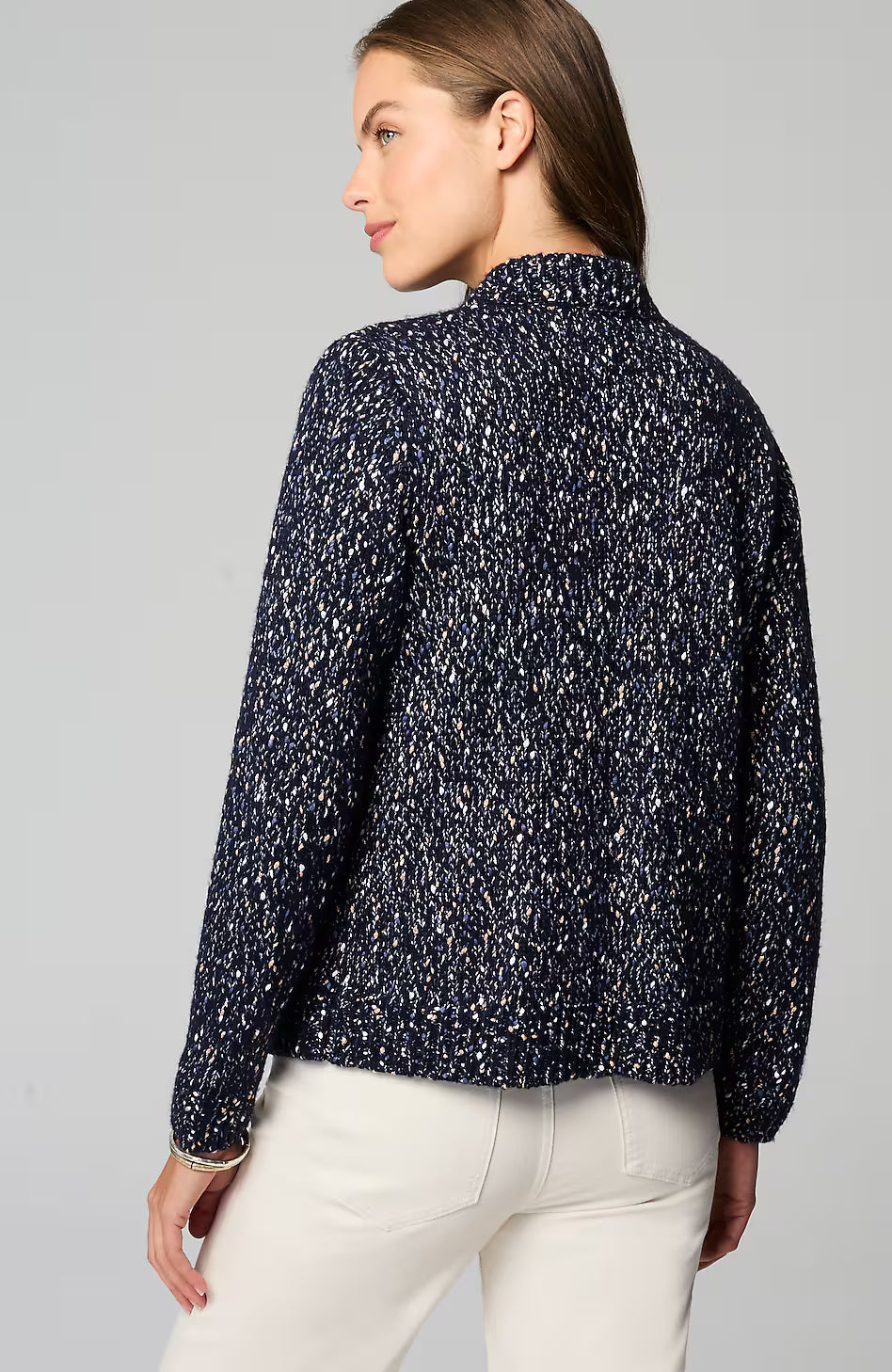 Mixed-Tweed Cardi