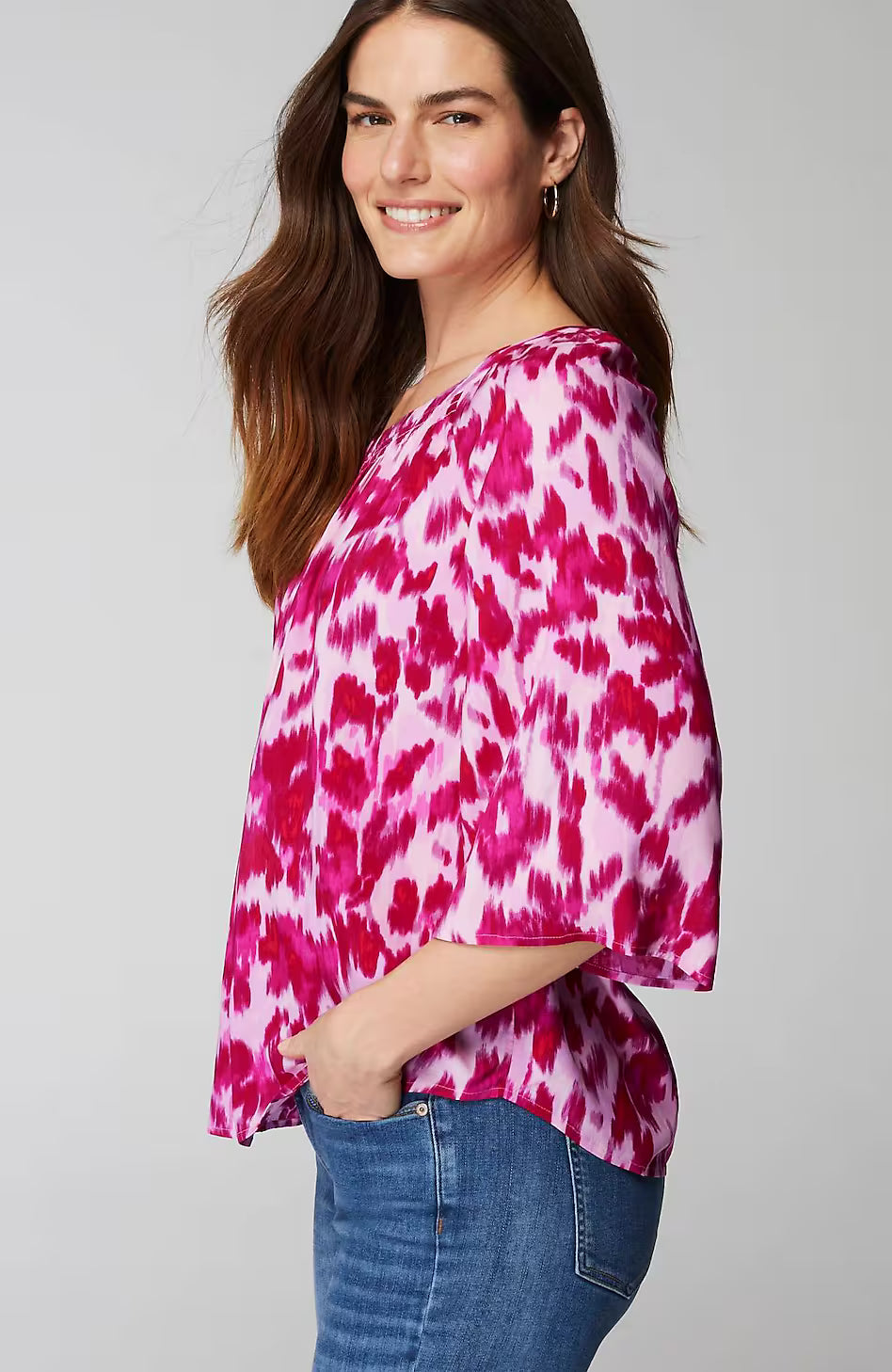 Smocked Scoop-Neck Top