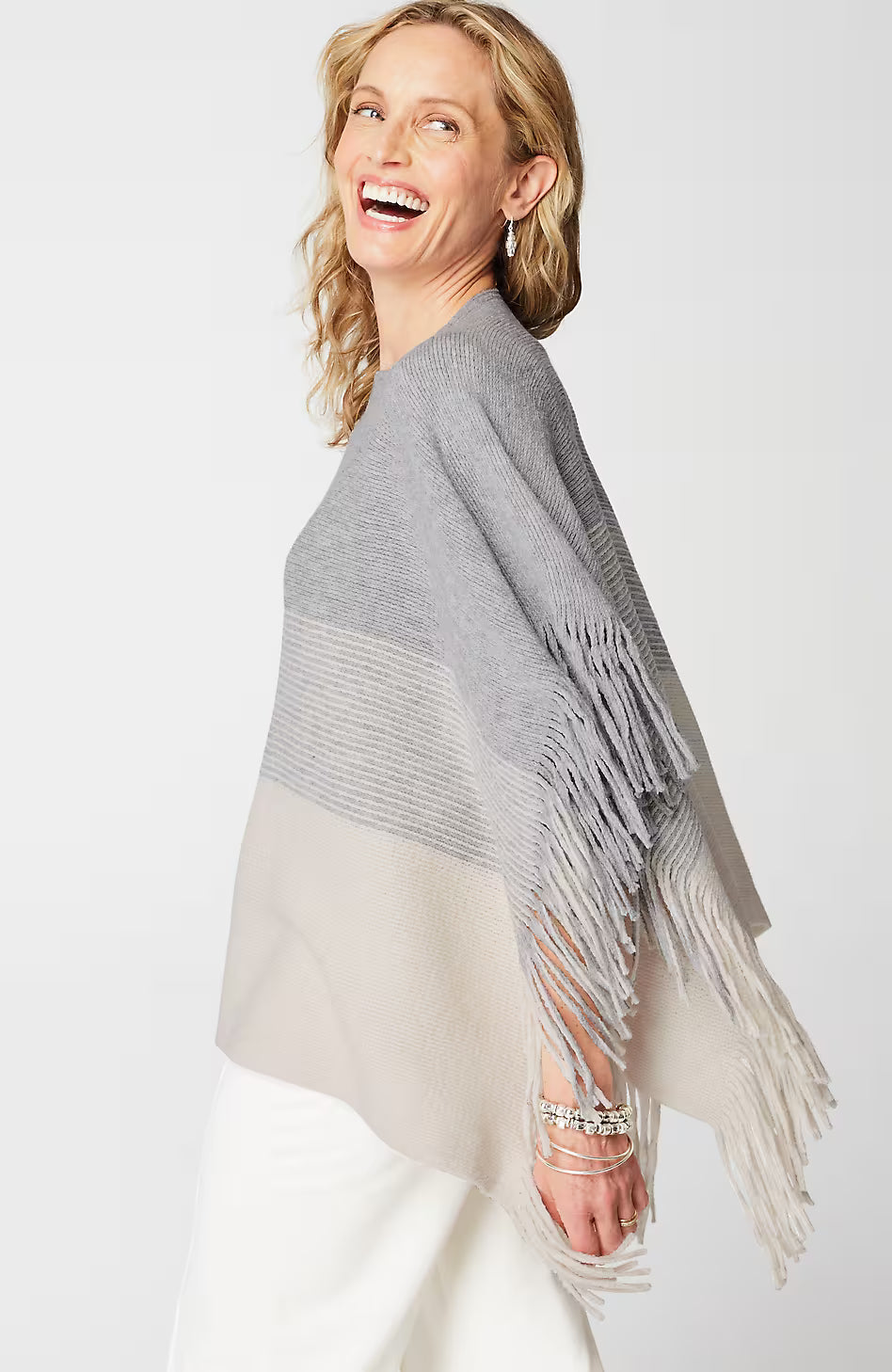 Knit-Fringe Poncho