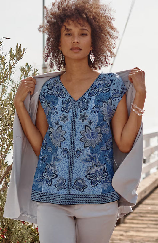 Wearever Placed-Print Border Top