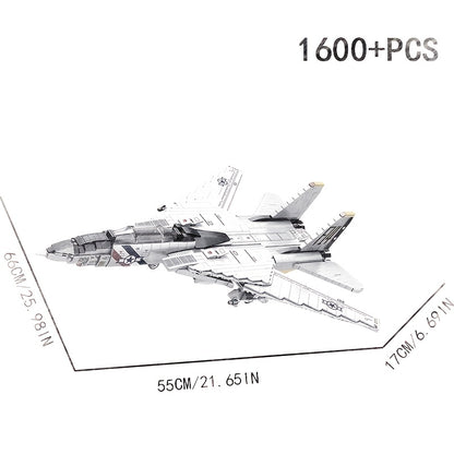1600+ pièces Blocs de Construction Grand Avion Chasseur, Modèle 3D à Assembler, Jouet Empilable en ABS Haut de Gamme, Cadeau Idéal pour Noël\u002FHalloween\u002FAnniversaire