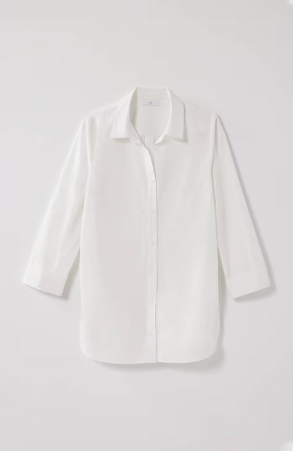Side-Button Stepped-Hem Tunic