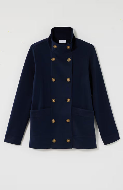 Knit Double-Breasted Peacoat