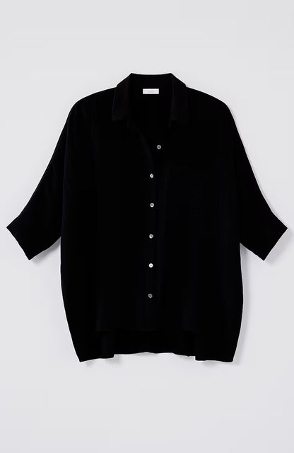 Pure Jill Relaxed Gauze Button-Front Top