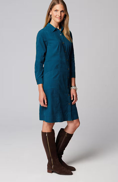 Soft Cord Shirtdress