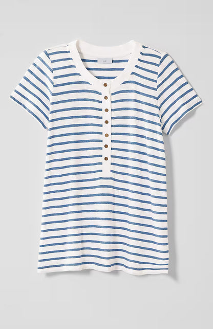 Short-Sleeve Henley Top