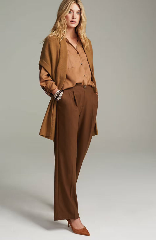 Pleated Wide-Leg Pants