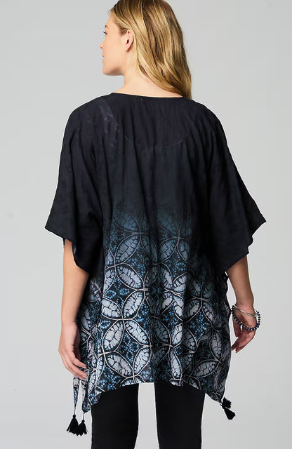 Ombré V-Neck Poncho