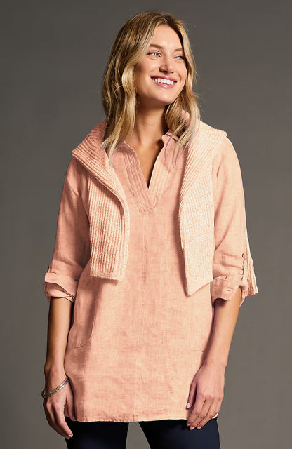 Garment-Dyed Linen Popover Tunic