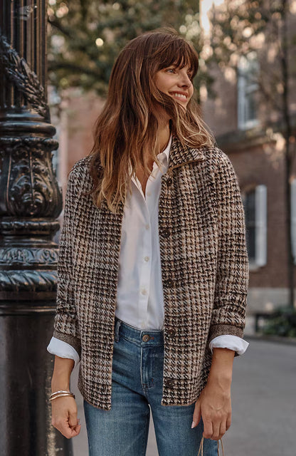 Plaid Button-Front Sweater