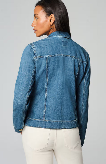 Button-Front Denim Jacket