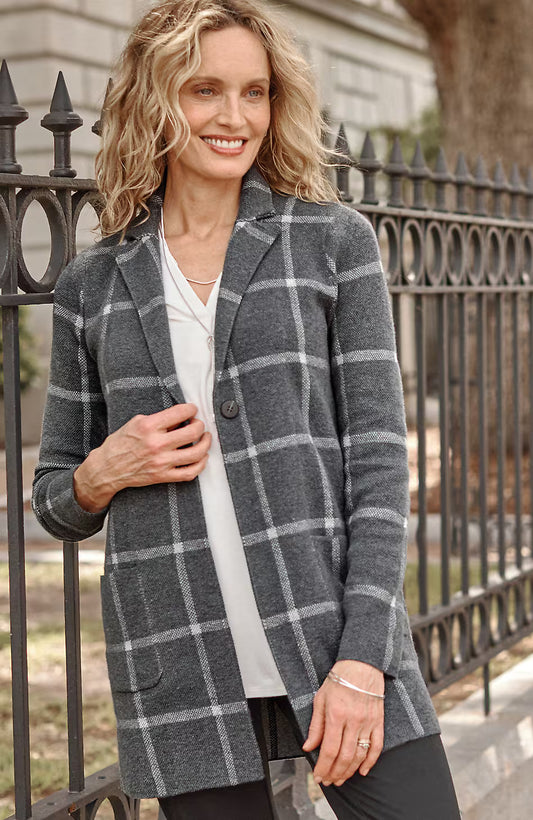 Wearever Windowpane Sweater-Jacket