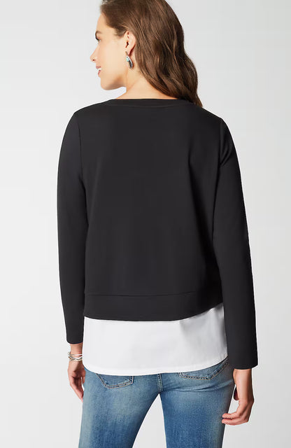Mixed-Media Twist-Front Top