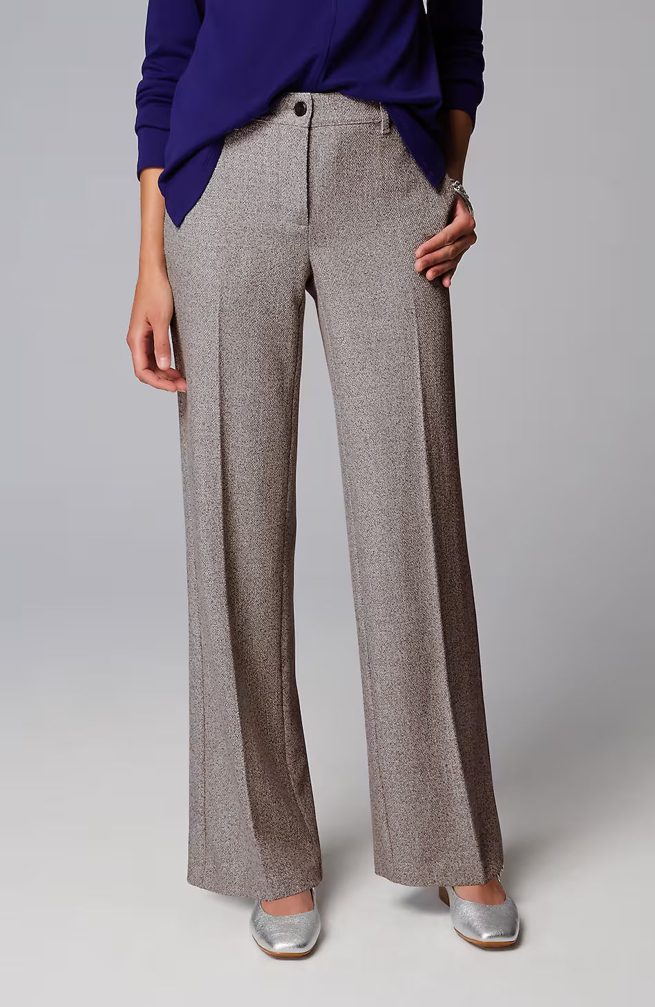 Tweed Wide-Leg Trousers