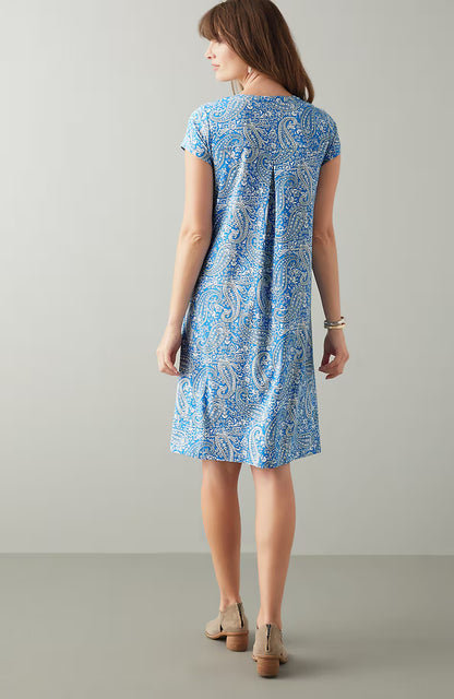 Paisley-Printed A-Line Dress