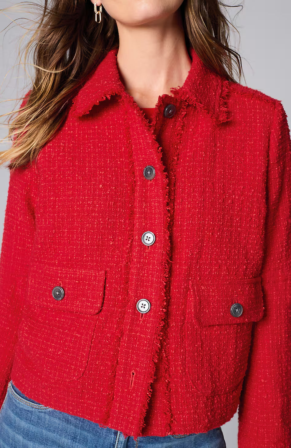 Textured-Tweed Jacket