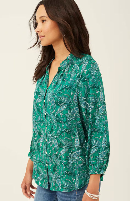 Ruffled Satin Top