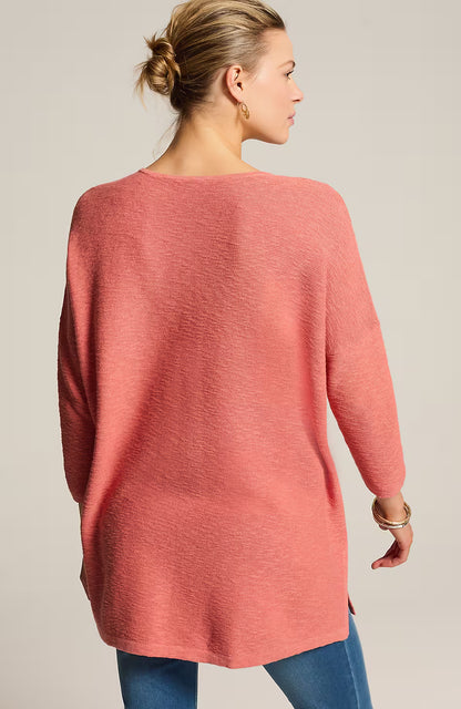 Pure Jill Textured-Stitch Slub Sweater