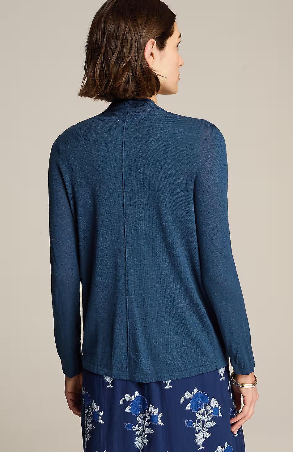 Pure Jill Linen-Blend Open-Front Cardi