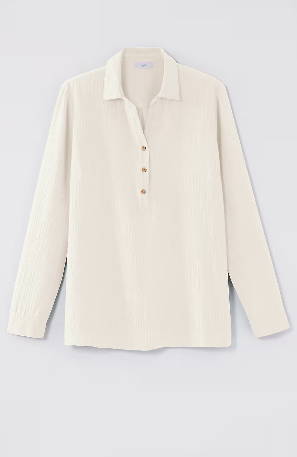 Cotton-Gauze Mixed-Media Shirt
