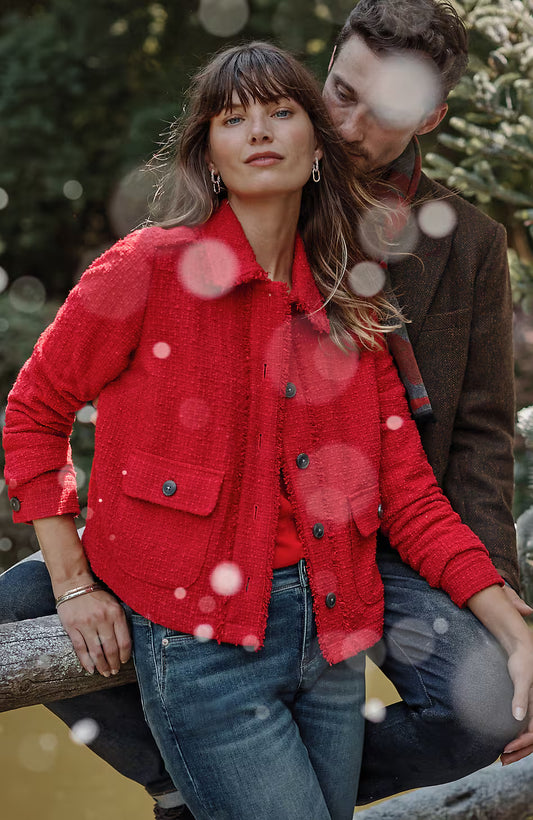 Textured-Tweed Jacket