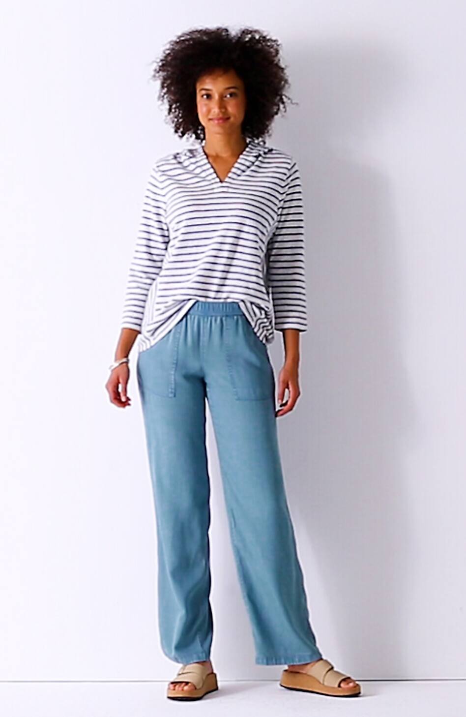 Indigo Relaxed Wide-Leg Pants