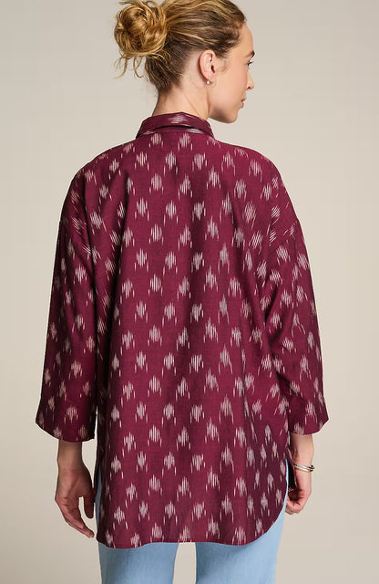 Pure Jill Ikat Button-Front Tunic