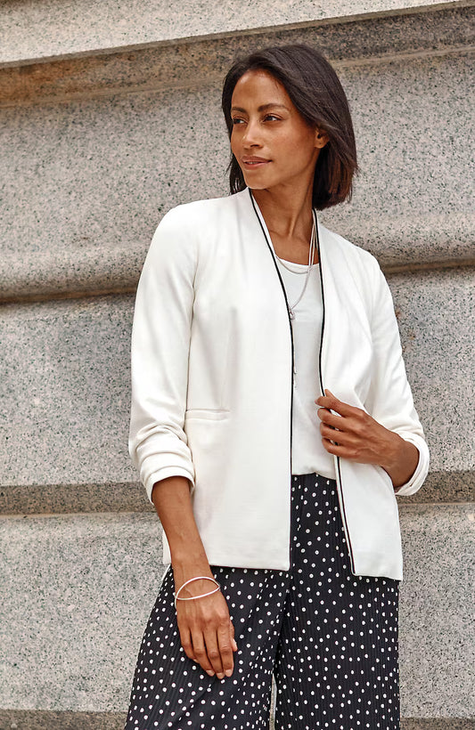 Wearever Piped-Trim Blazer