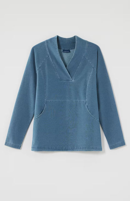 Pure Jill Indigo Front-Pocket Top