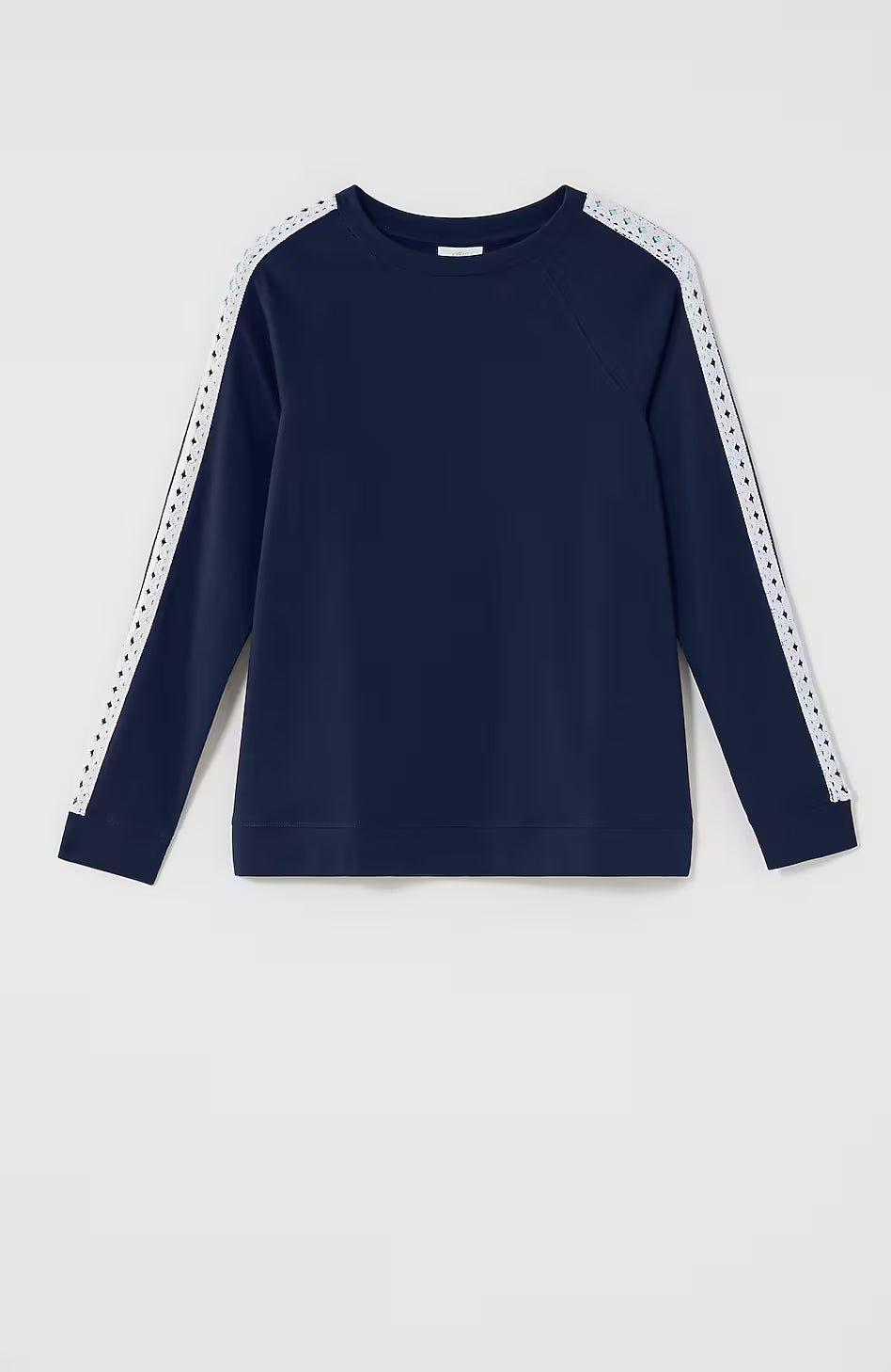 Fit Crochet-Trimmed Sweatshirt