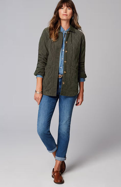 Quilted-Cord Barn Jacket