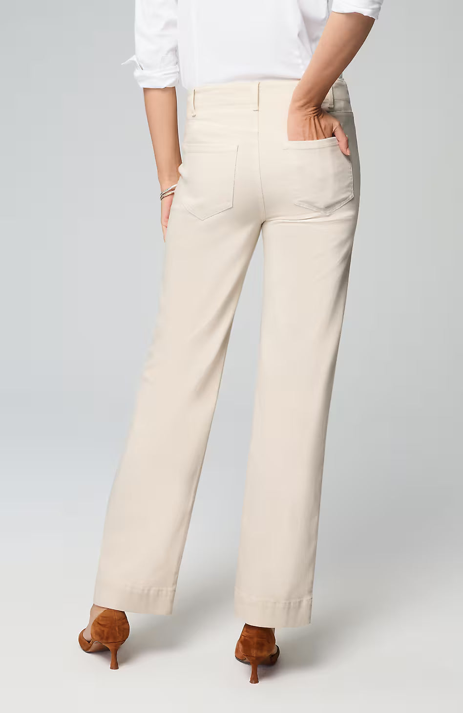 High-Rise Angled-Pocket Wide-Leg Jeans