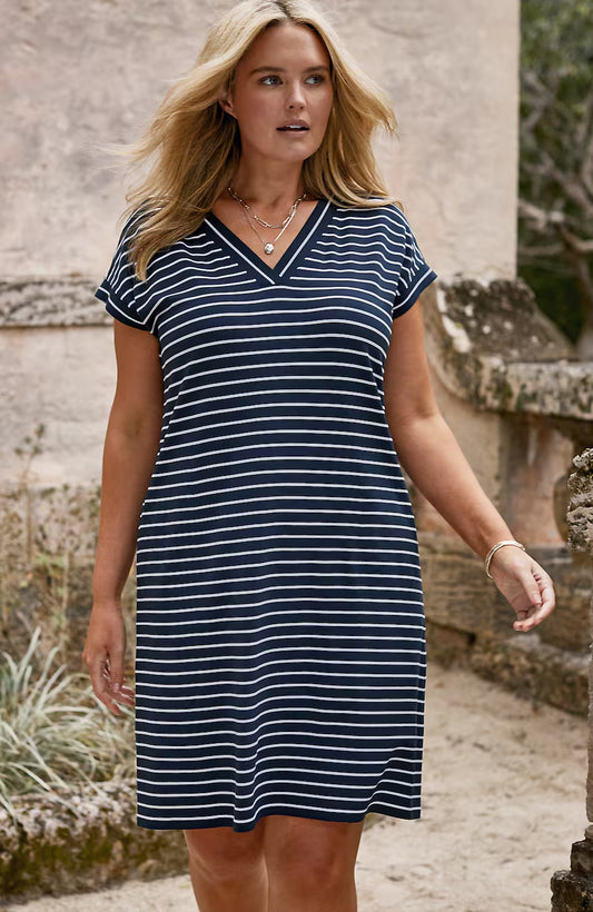 Wearever Cuffed V-Neck T-Shirt Dress