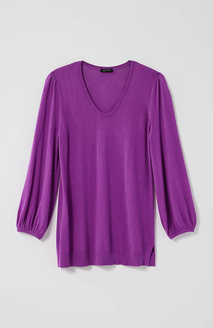 Wearever Silk-Blend Blouson-Sleeve Sweater