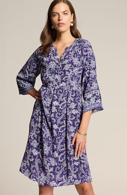 Split-Neck A-Line Dress
