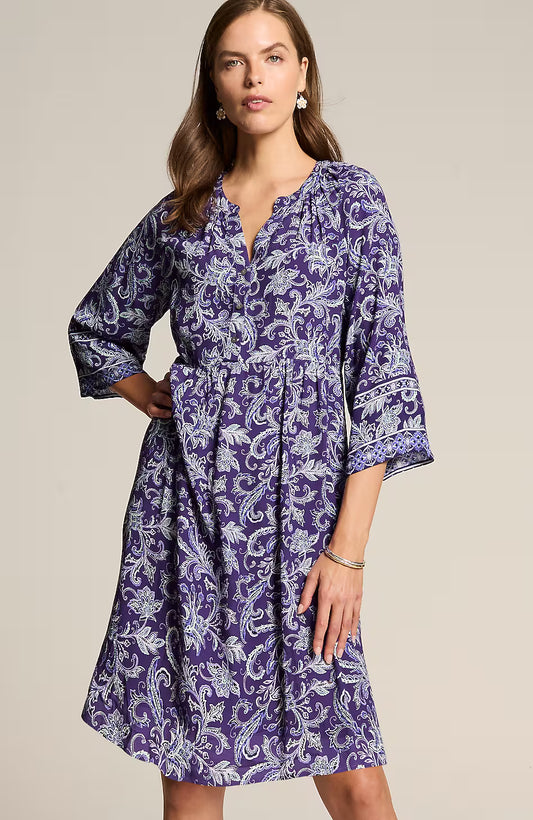 Split-Neck A-Line Dress