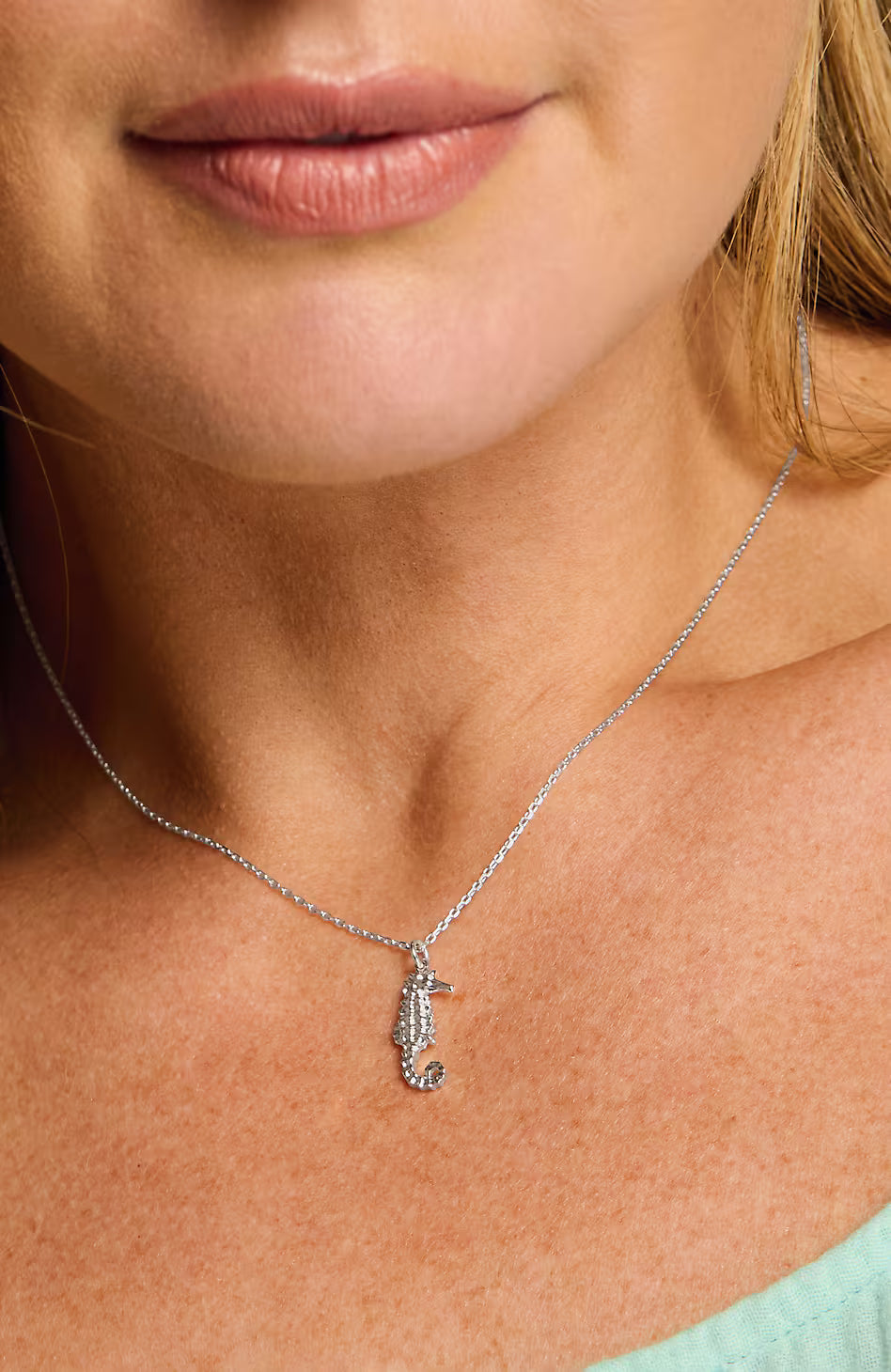 Sterling Silver Seahorse Necklace