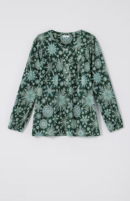 Printed Peasant Top